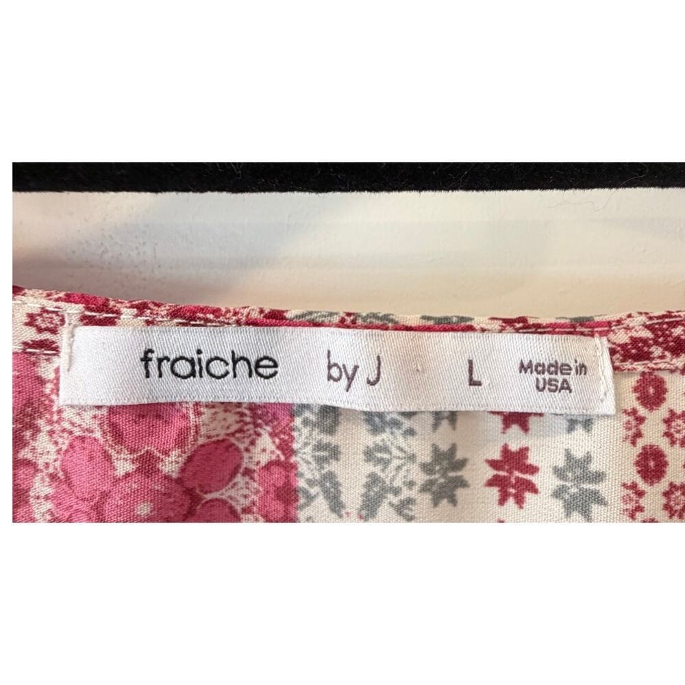 Fraiche by J Pink Patterned Long Sleeve Romper Womens Large - Picture 3 of 5